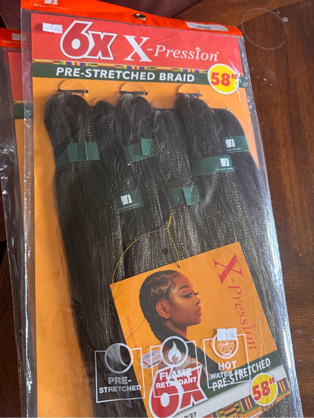 3 packs of 6X Pre-Stretched Braid 58" - 1B/27